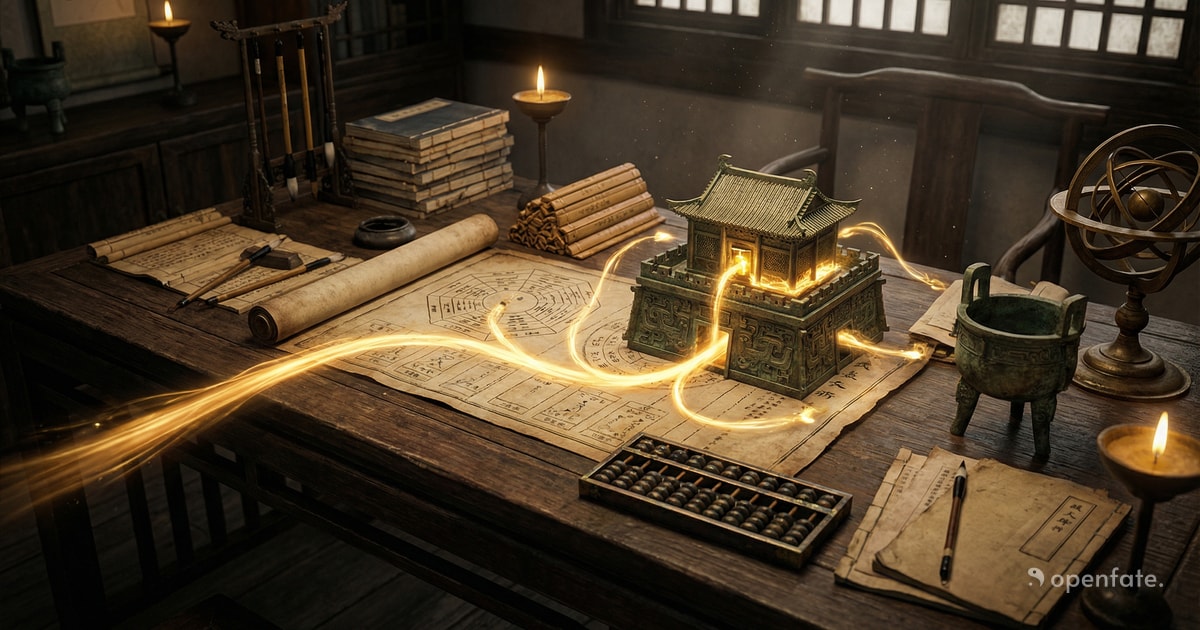 A premium, abstract, and artistic representation of Wealth Storage (财库) in Bazi