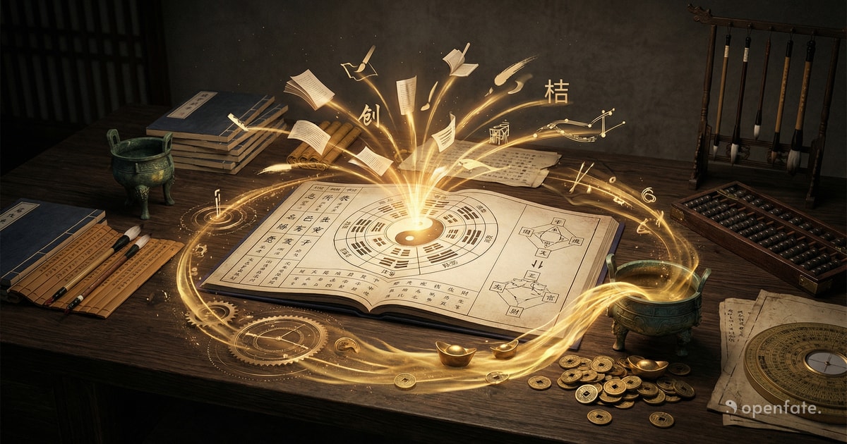 一幅高级、富有电影感的意象图，表现创意表达与财富流通的自然关系