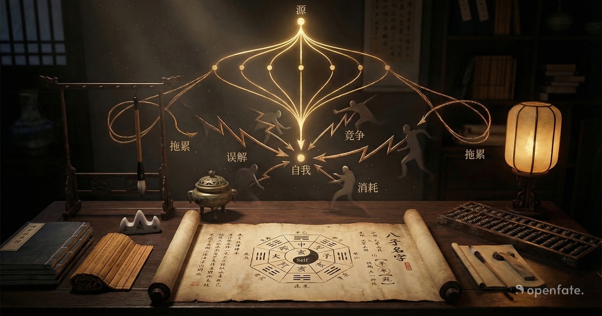 Bazi chart analyzing high-friction relationship patterns