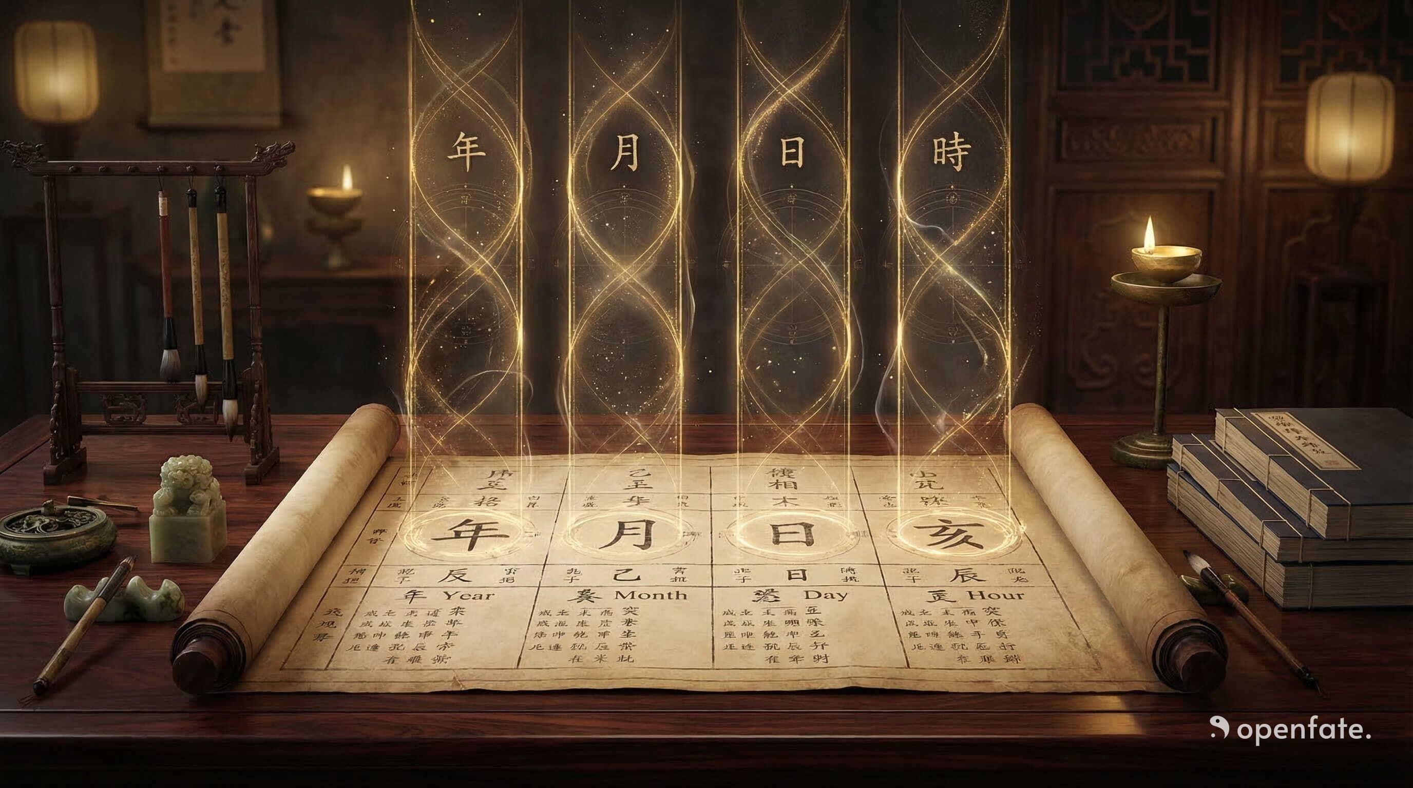 四柱八字是什麼意思：年柱月柱日柱時柱圖解