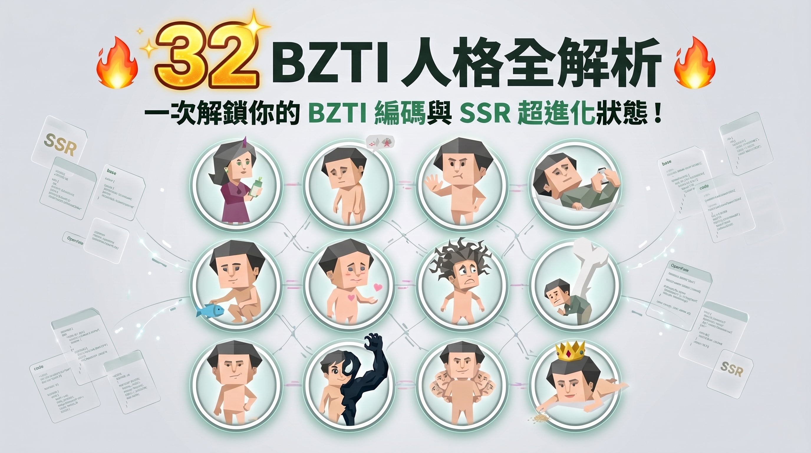 BZTI 32 種人格類型總表概念圖
