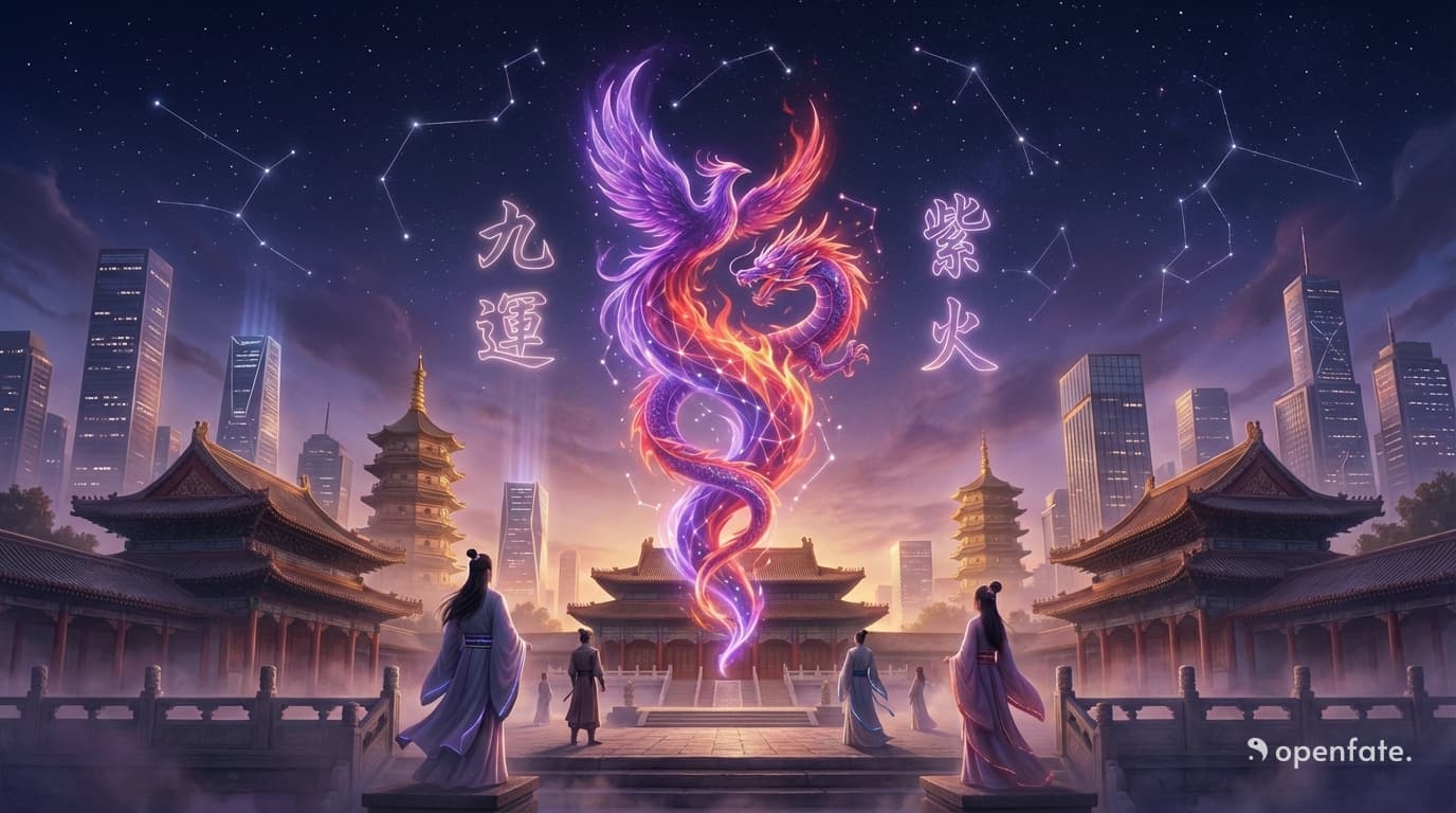 Period 9 Purple Fire 2026 Bing Wu Fire Horse Banner