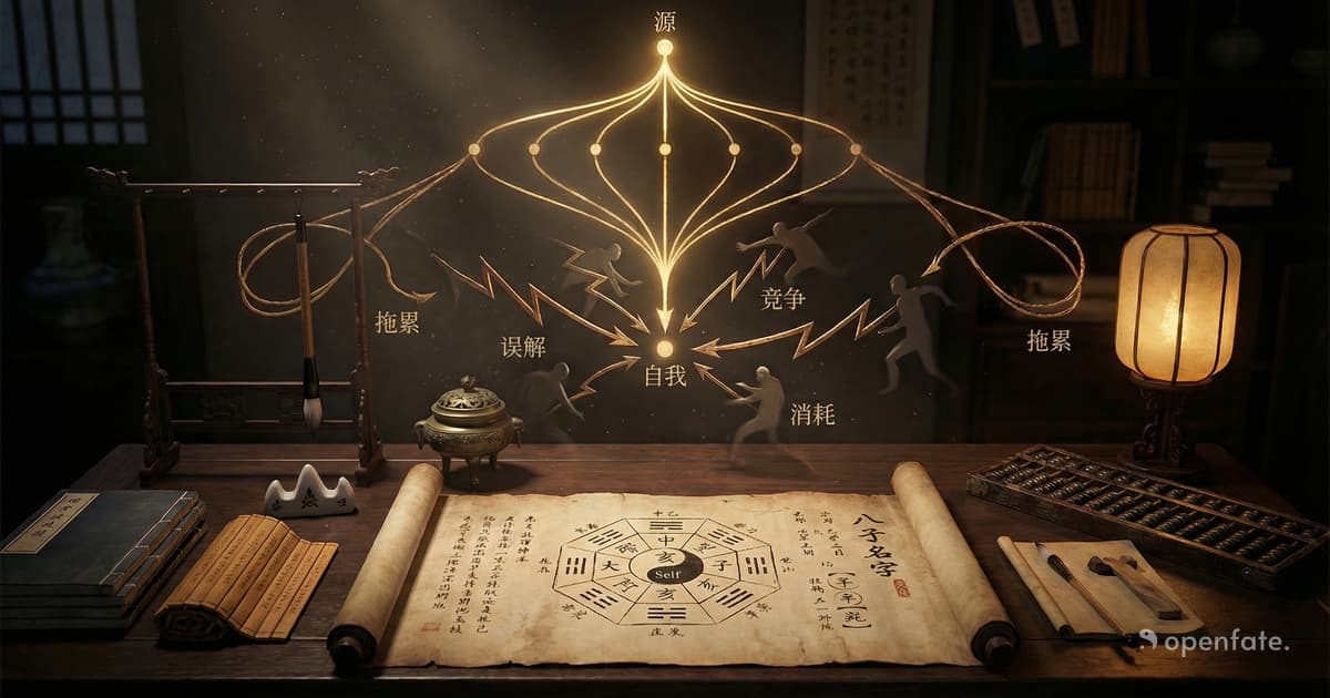 Bazi chart analyzing high-friction relationship patterns
